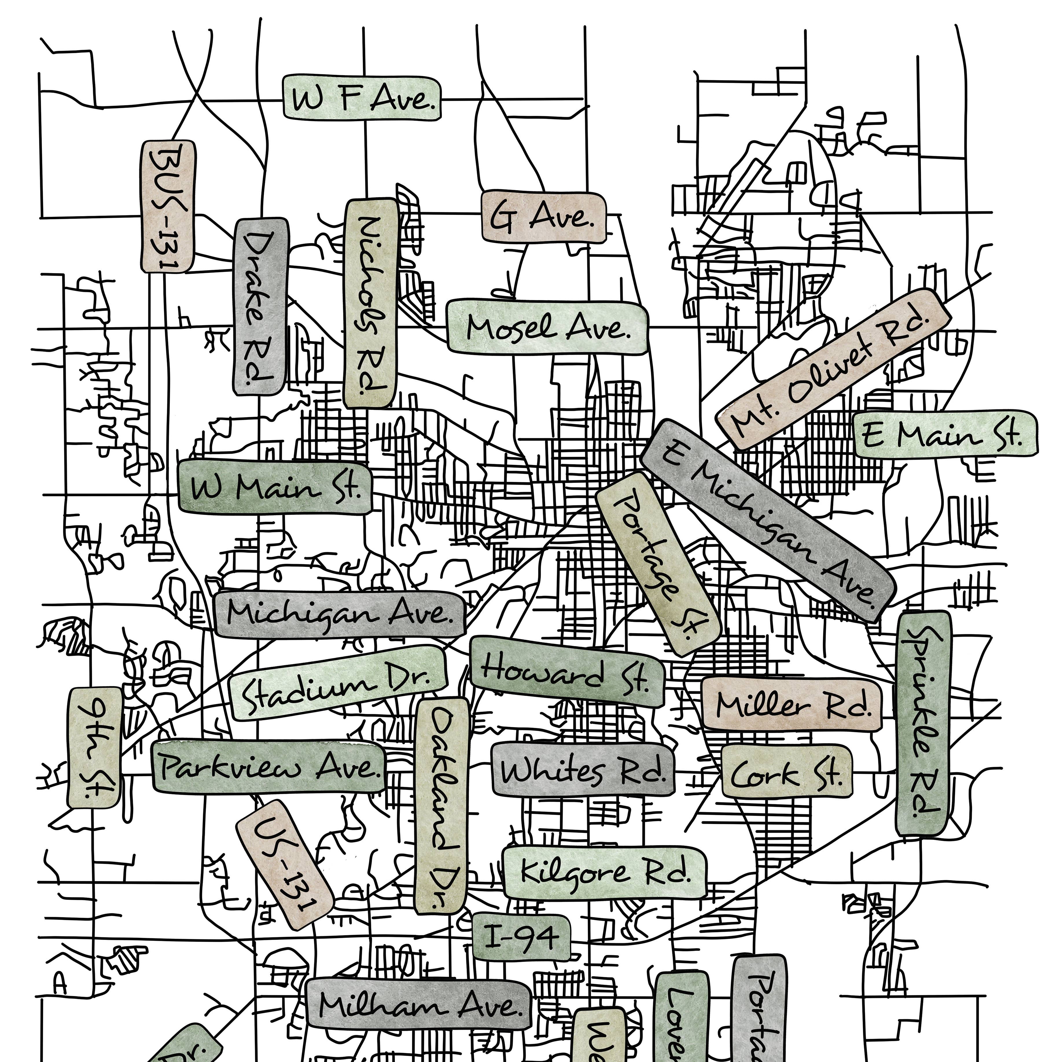 Sparks House Co. - Wholesale Art Print - Street Map Print - Street Names - Your City - Custom Order4