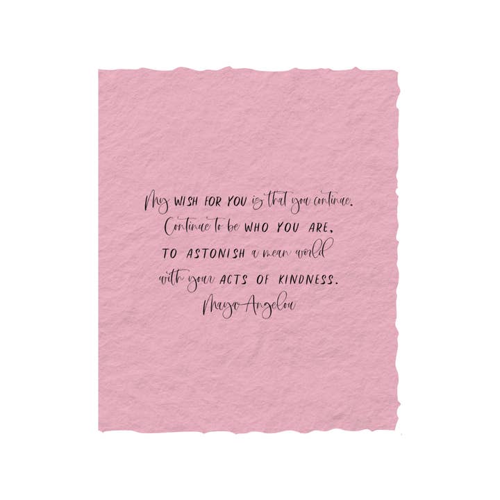 Paper Baristas - Vente Cartes d'amitié - Mes vœux pour toi, Maya Angelou | Carte de vœux d'amitié