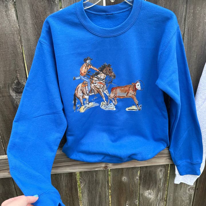 Gráfico y Camiseta de Atador de Cuerda para venta al por mayor de The Branded Blue Roan