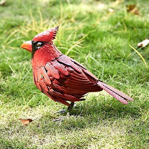 The Wine Savant / Khen Glassware - Wholesale Sculpture - Cardinal Metal Bird, Garden Yard Sculpture Art- Large8