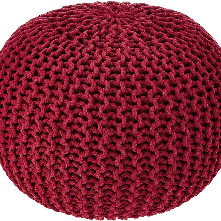 REDEARTH Round Pouf (19.5"x19.5"x14") - Red for wholesale by REDEARTH
