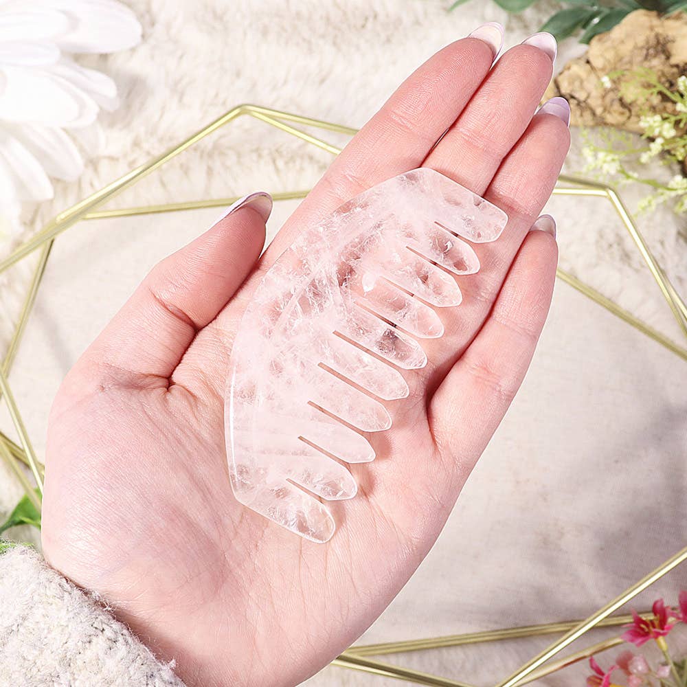 Natures Artifacts Inc - Wholesale Hair Brush/Comb - Energy Comb Small - Clear Quartz | Crystal Combs0