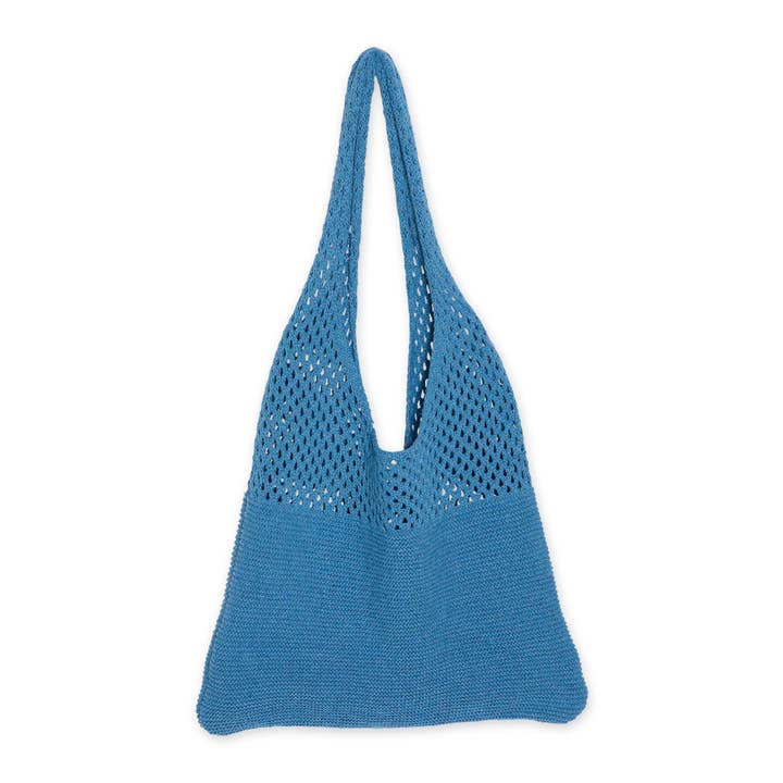 Knit Market Tote - Blue for wholesale by Hadley Wren