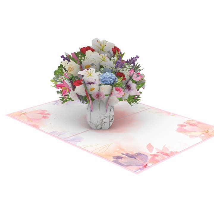 Blue Bird Cards - Wholesale Everyday Greeting Card - Floral Vase Pop-Up Card3