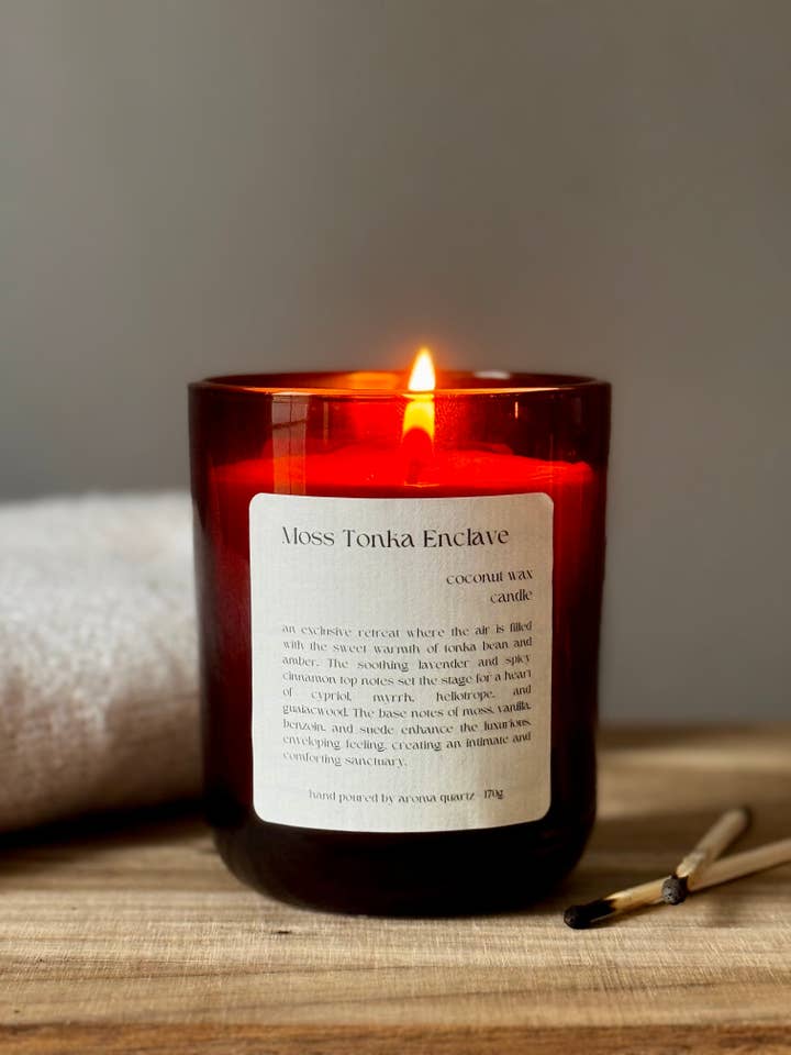 Moss Tonka Enclave — Natural Wax Refillable Candle for wholesale by Aroma Quartz Trade
