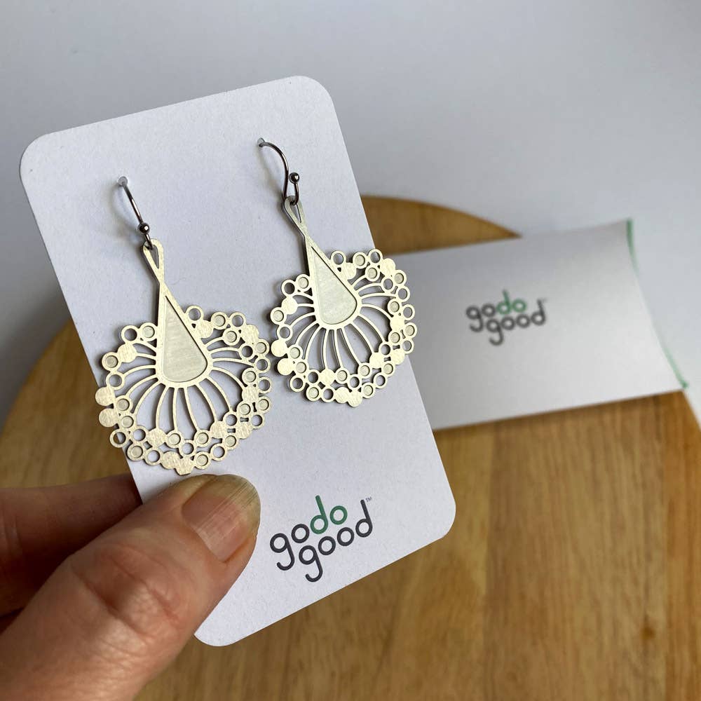 Go Do Good - Wholesale Dangle earrings - Gum Blossom Silver Dangle Earrings5