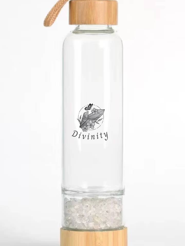 KLARER QUARZ - GÖTTLICHKEIT Kristallwasserflaschen für den Großhandel von Juicey Gems