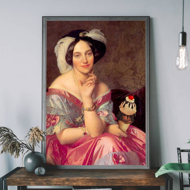 Stampa artistica alterata di Ice Cream Lady per la vendita all'ingrosso da parte di Ink & Drop