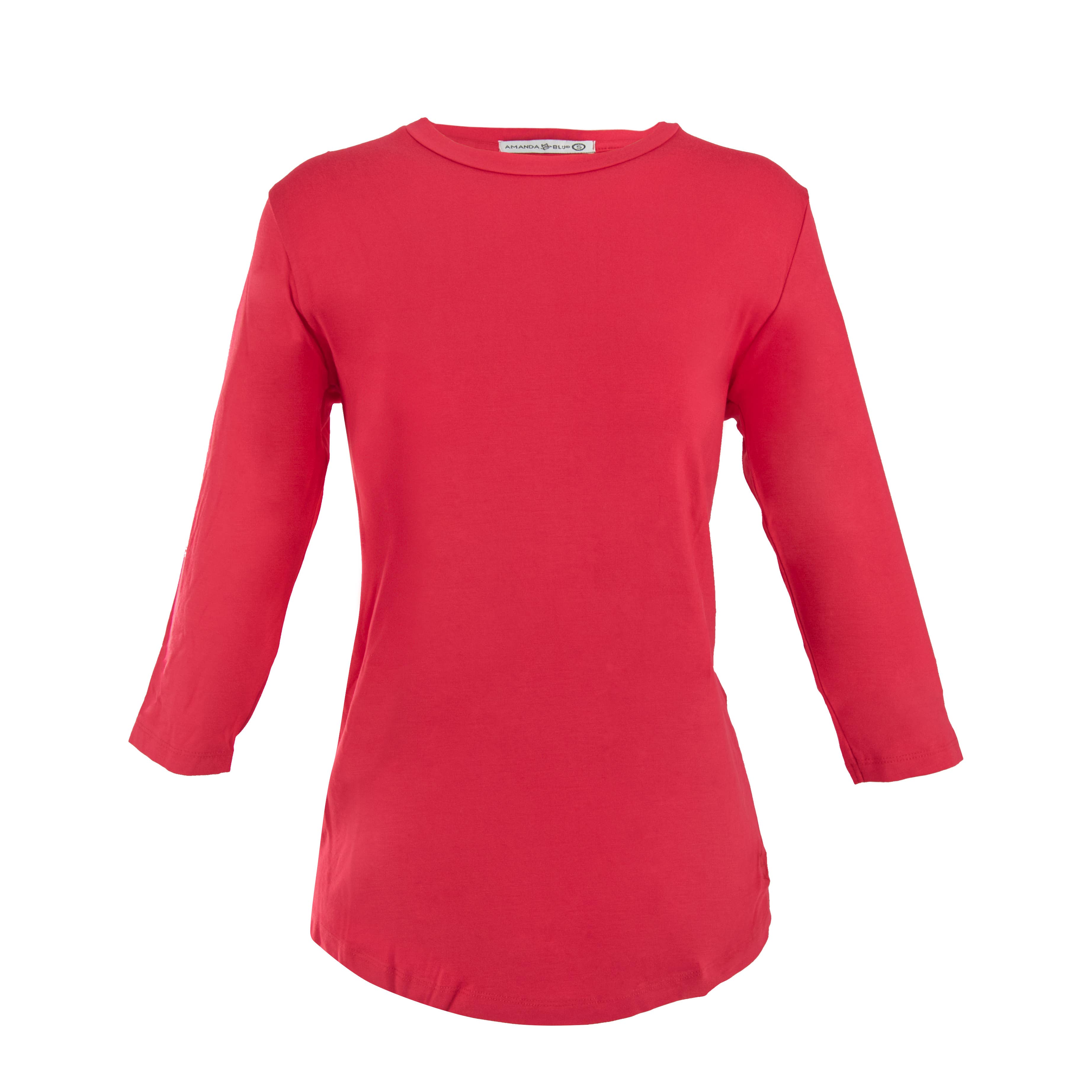 Amanda Blu - Vente T-shirt – femme - T-shirts à manches 3/4 | 10 options de couleur | Collection Luxe Tees4