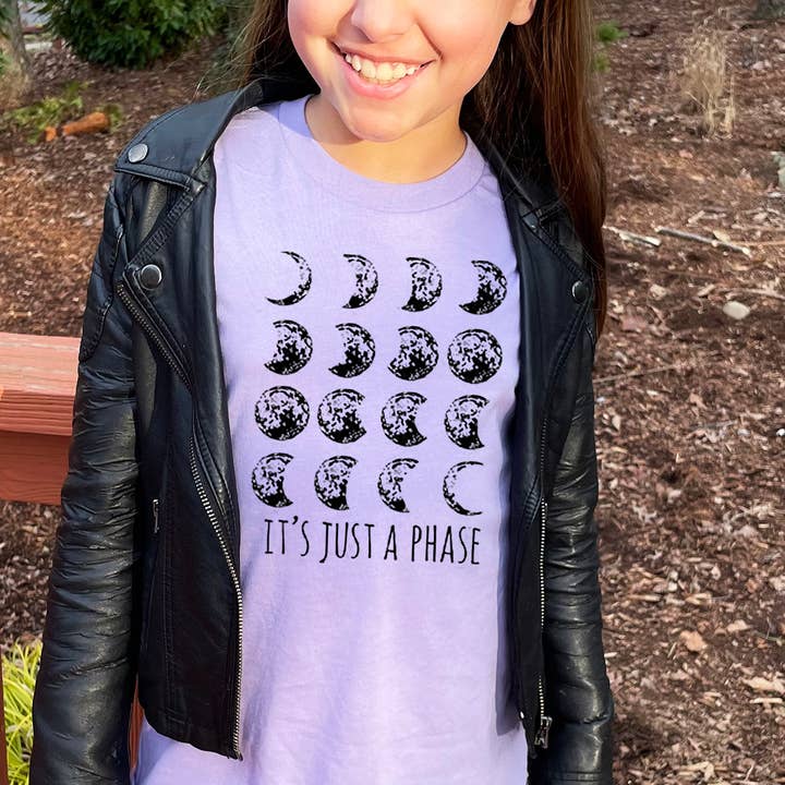 Moonlight Makers - Wholesale Screen Printed T-Shirt - Kids - It's Just a Phase - Kid's Tee - Moon, Space3