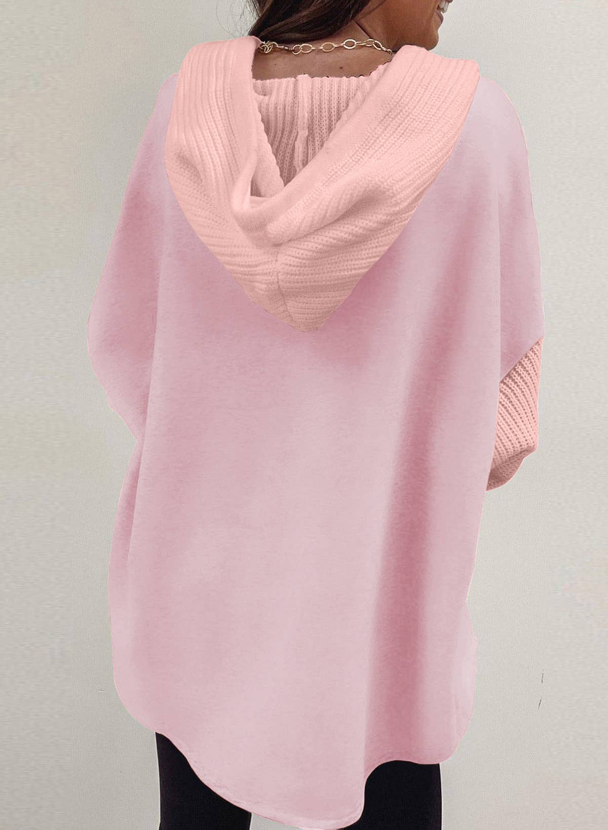 Lovesoft - Wholesale Hoodie - Women's - Colorblock Hoodie Sweatshirt with Button Detail7