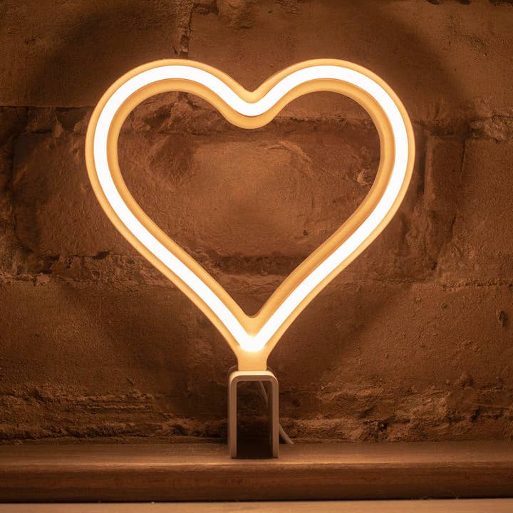 Mini Neon Heart - Warm White for wholesale by OurGlowingHearts