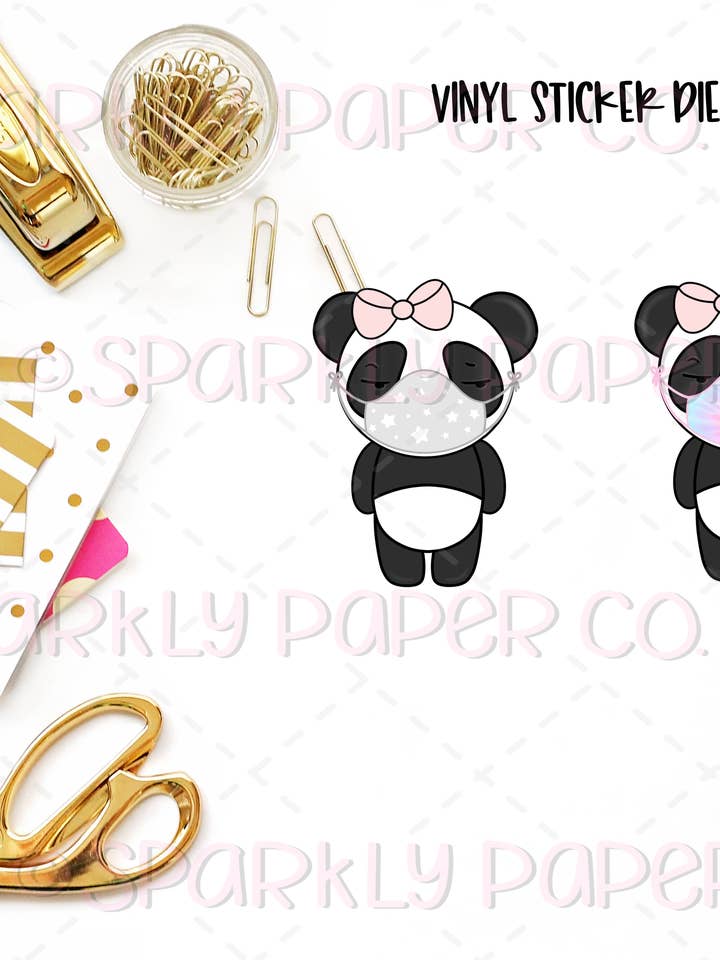 Patty Mask Vinyl Sticker Die Cut for wholesale by Sparkly Paper Co