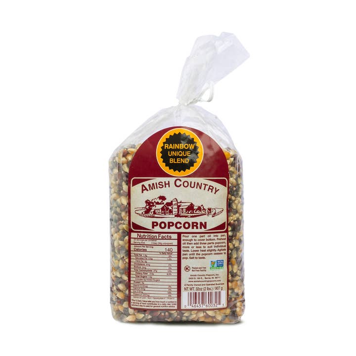 2lb Bag of Rainbow Popcorn for wholesale by Amish Country Popcorn