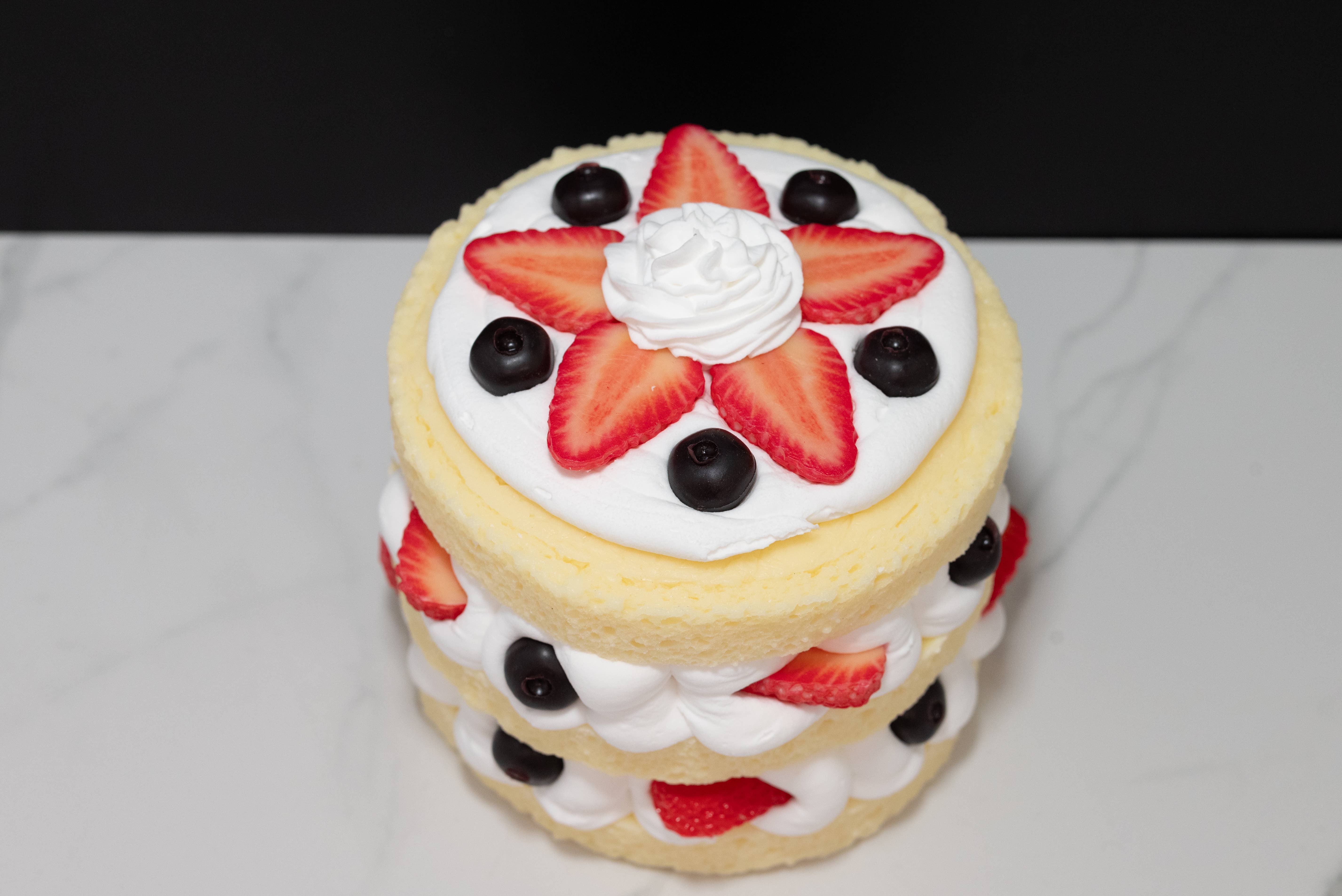 Just Dough It! Fake Foods - Wholesale Decorative Tabletop Object - Fake Triple Layer Vanilla and Berry Cake2