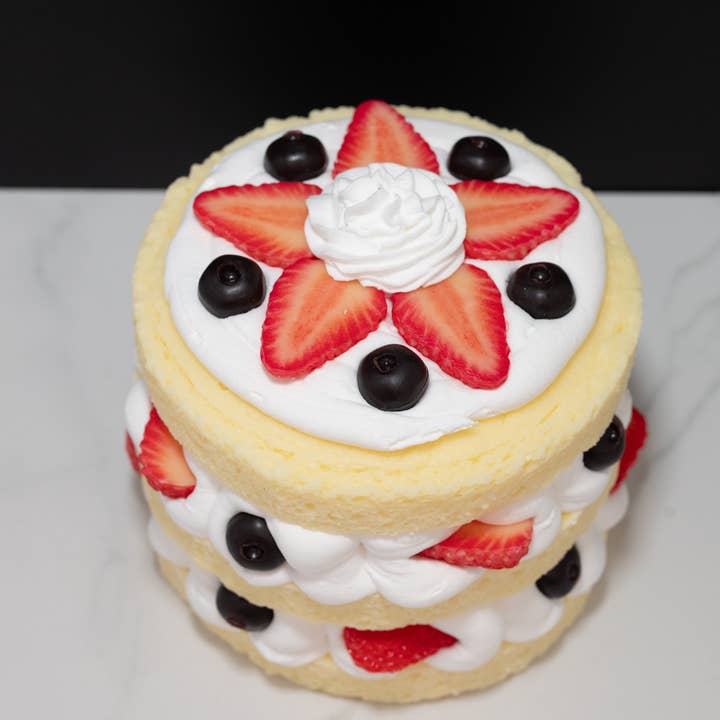 Just Dough It! Fake Foods - Wholesale Decorative Tabletop Object - Fake Triple Layer Vanilla and Berry Cake2