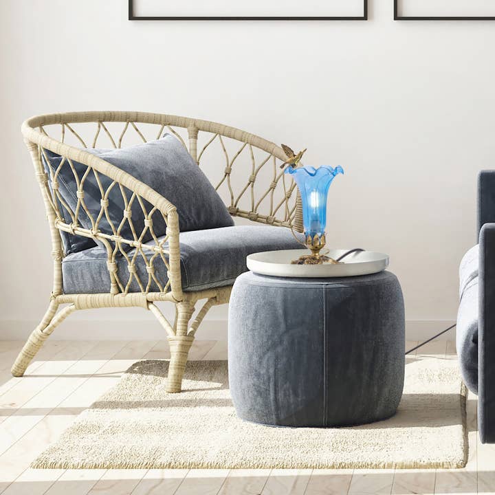 River of Goods - Wholesale Accent/Desk Lamp - 10.25"H Blue Hand Blown Glass Lily Accent Lamp4