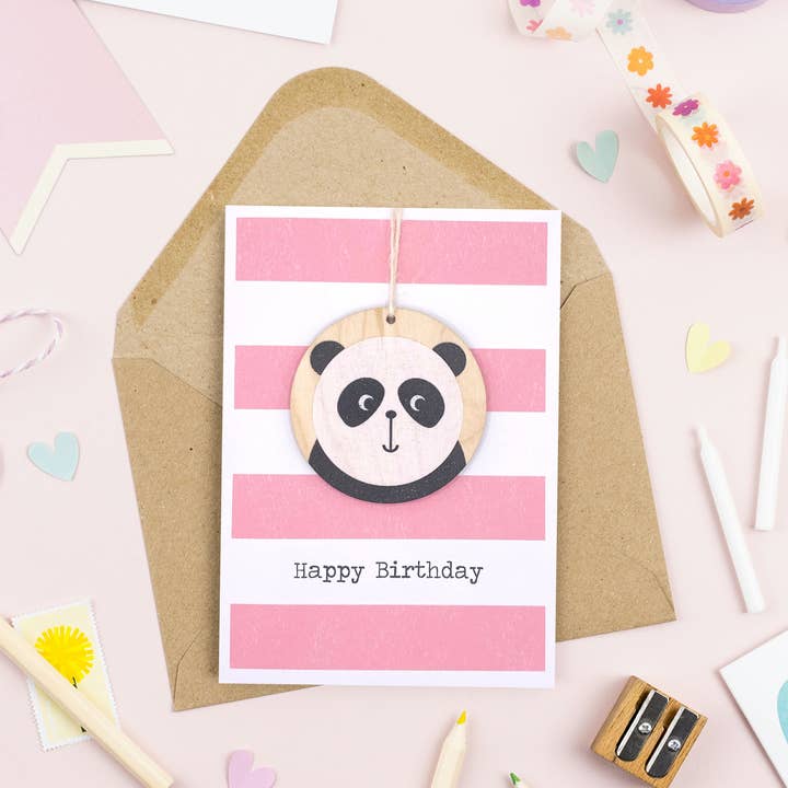 Panda Birthday Card - with keepsake for wholesale by Daisycat