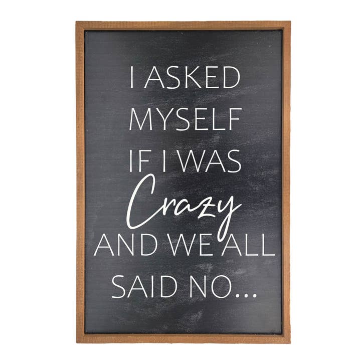 Home Accents By Driftless - Wholesale Sign - I Asked Myself If I Was Crazy Funny Wall Decor Home Decor3