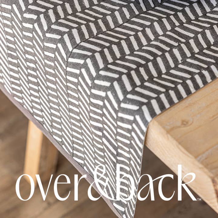 over&back - Wholesale Table Runner - Hand-Blocked Table Runner Floral Patterns 18x10859