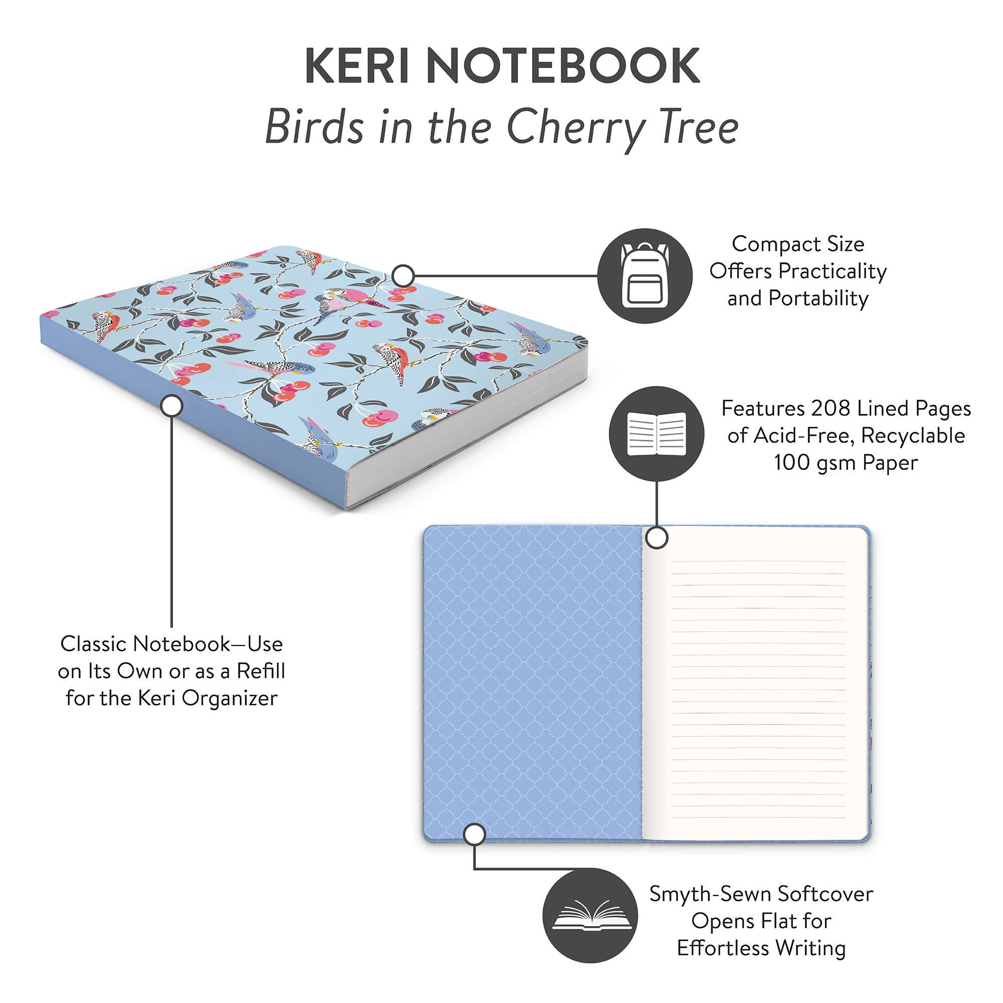 Studio Oh! - Wholesale Notebook - Birds in the Cherry Tree Keri Notebook3