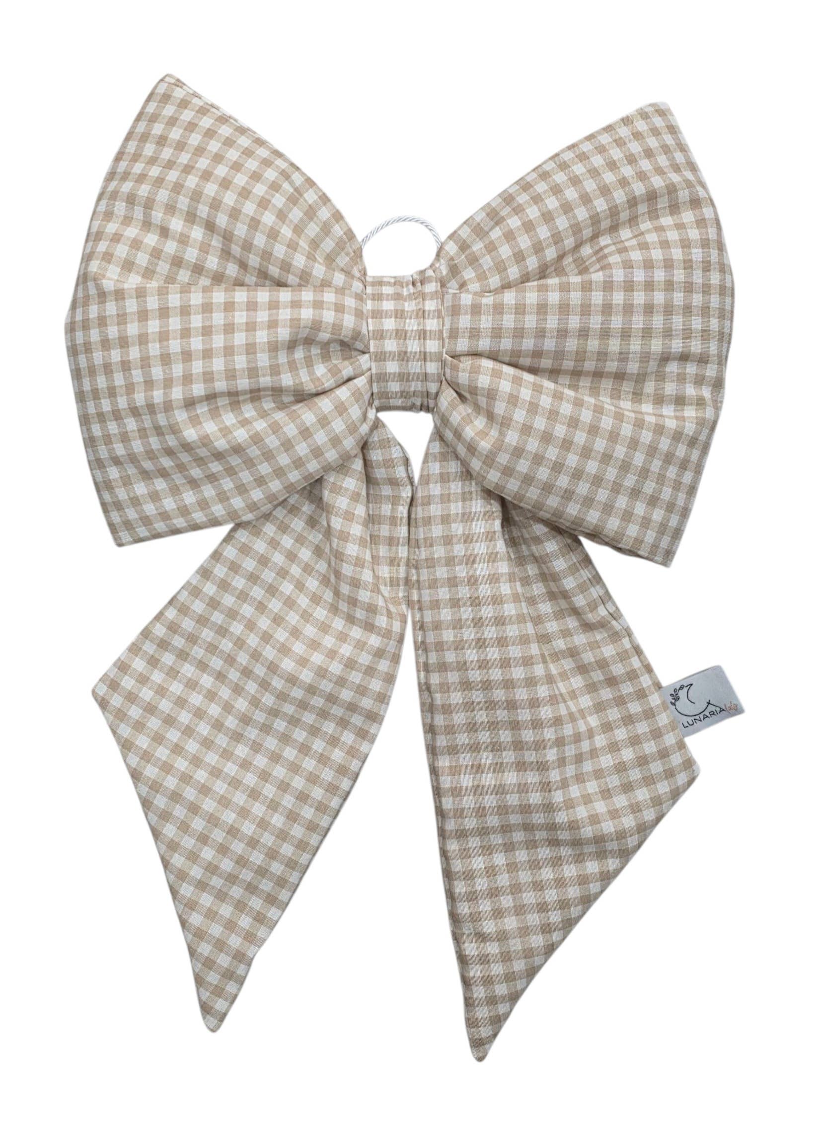 Lunaria Lab - Wholesale Christmas Decoration - Padded Cotton Bow with Checkered Pattern 35x50 cm27