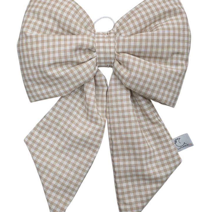 Lunaria Lab - Wholesale Christmas Decoration - Padded Cotton Bow with Checkered Pattern 35x50 cm25