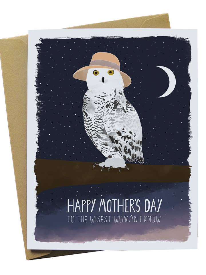 Carte de chouette pour la fête des mères pour la vente par Paper Wolf Design