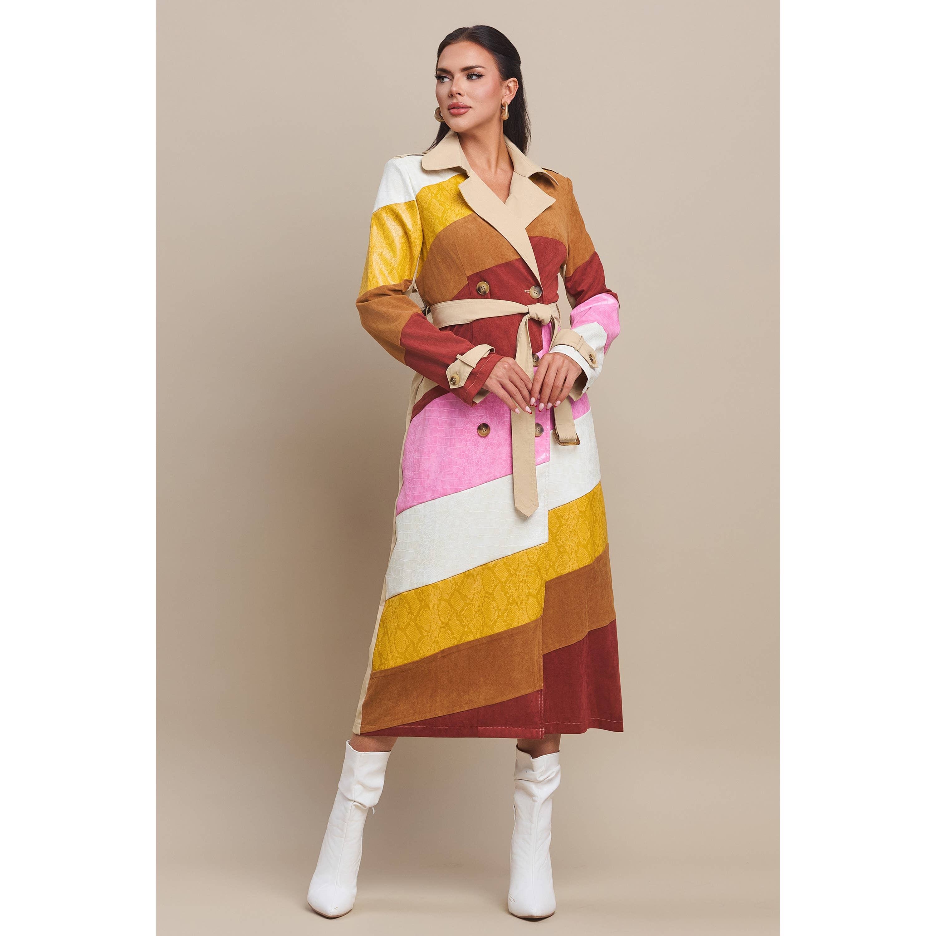 The Sang – wholesale Jacka - Dam – Läderrock med mocka i färgblock3