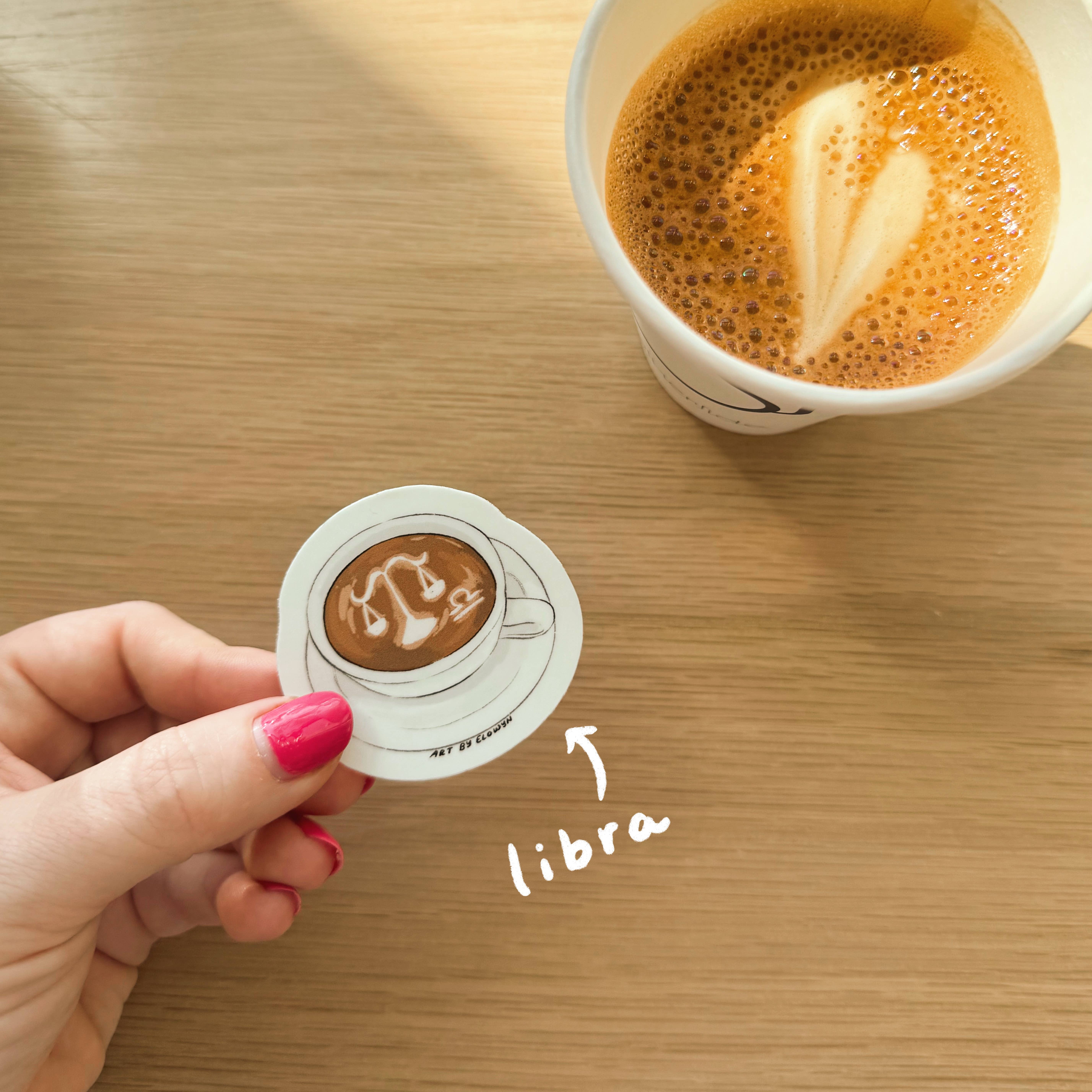 Art By Elowyn - Wholesale Sticker - Mini Zodiac Koffiekop Latte Art Stickers1
