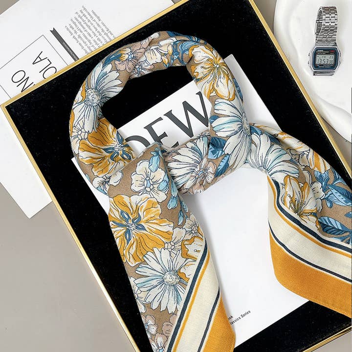 ACCITY - Wholesale Scarf - Women's - 90cm Floral Velvet Wool Scarf Shawl for Winter_CWASC08923
