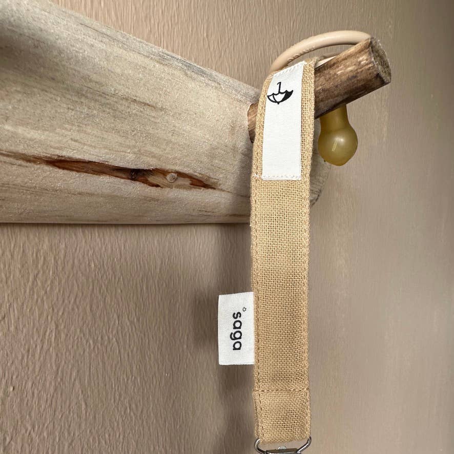 Saga Copenhagen - Wholesale Pacifier Clip - Baby - Pacifier Clip - Honey - Organic Cotton - Silicone Ring1
