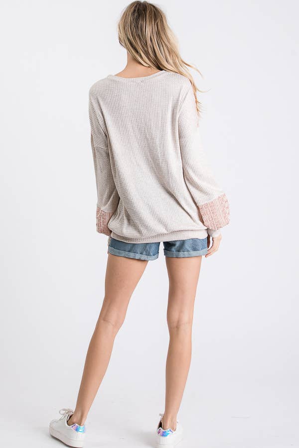 lovely melody - Venta al por mayor Sudadera - Mujer - Sudadera gofre bordado Celia LMT1406-Celia14