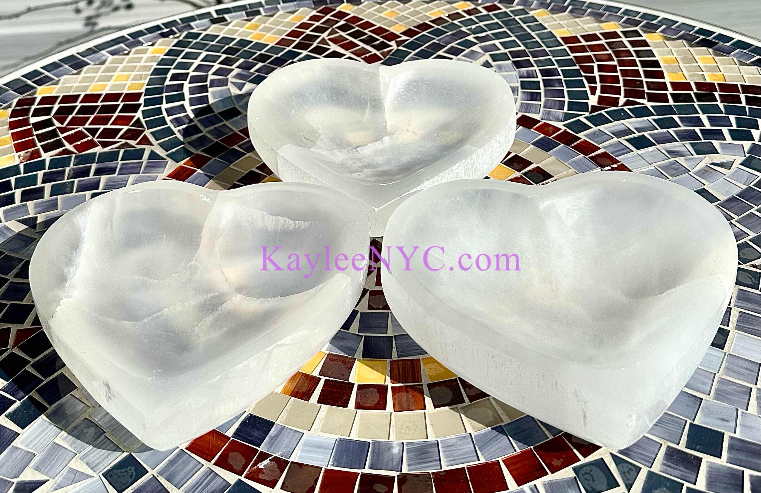KayleeNYC - Wholesale Spiritual Stone/Crystal - Natural Selenite aka Satin Spar Heart Bowls1