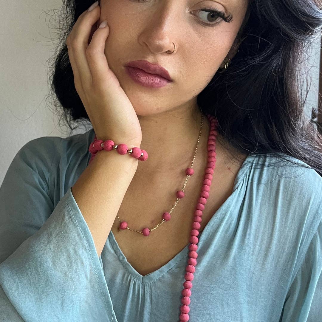 Humble Hilo - Vendita all'ingrosso Bracciale con perline - Bracciale Humble Hilo Sari Jewelry, con Perline di Tessuto e Perline Metalliche37