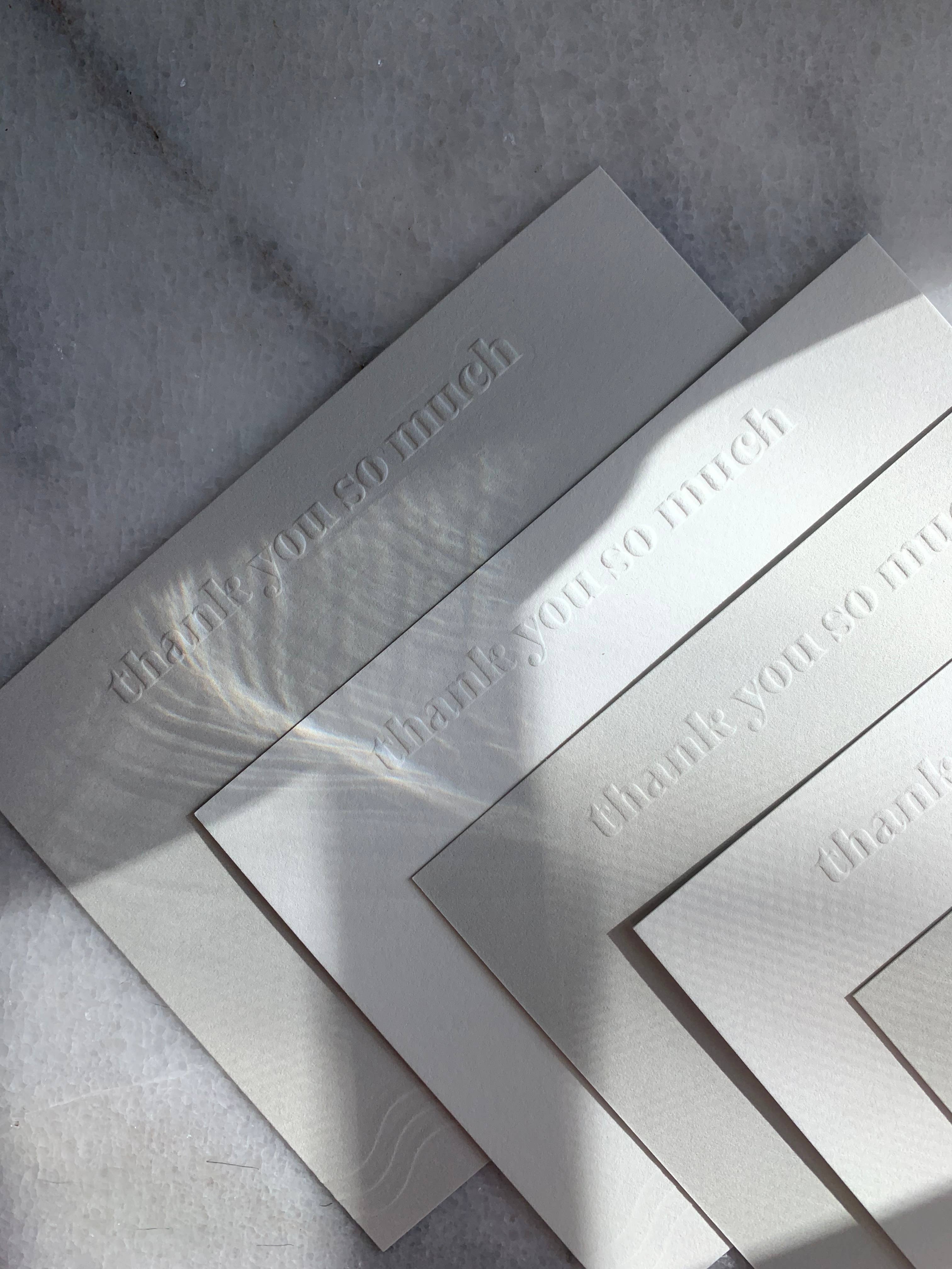 Sole Paper Co., LLC - Wholesale Stationery/Notecard Set - Thank you so Much Embossed Note Card Set2
