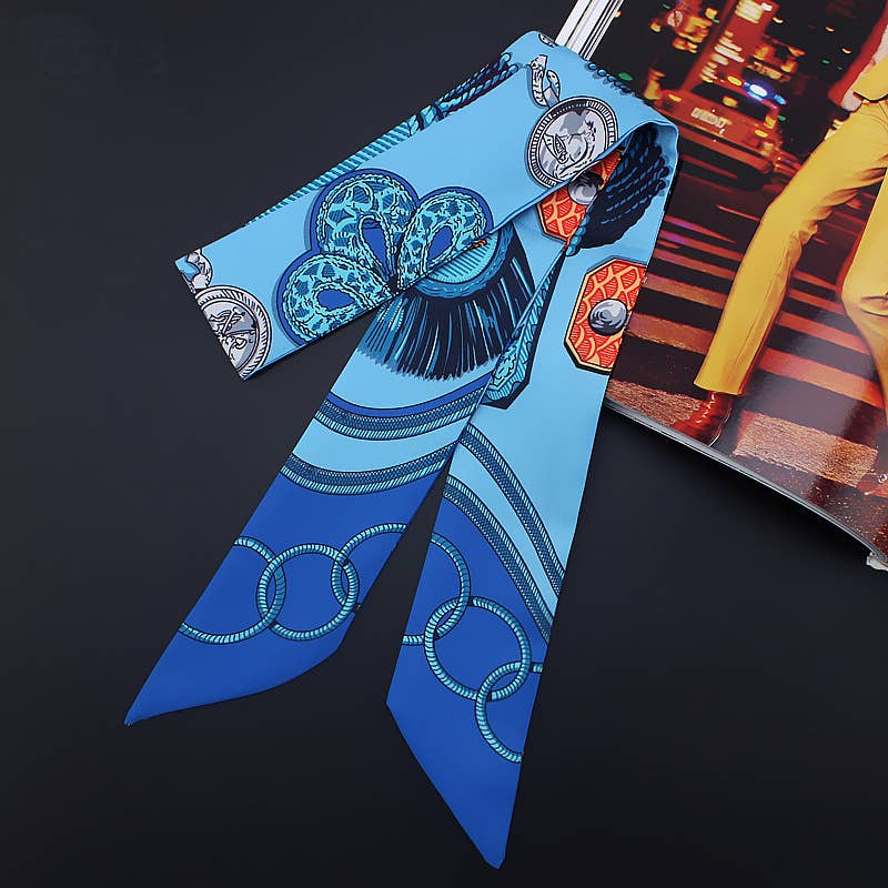 Winding River – wholesale Scarf – Women's – Epaulette Ribbon Tie Scarf and Round Orange Gift Box0