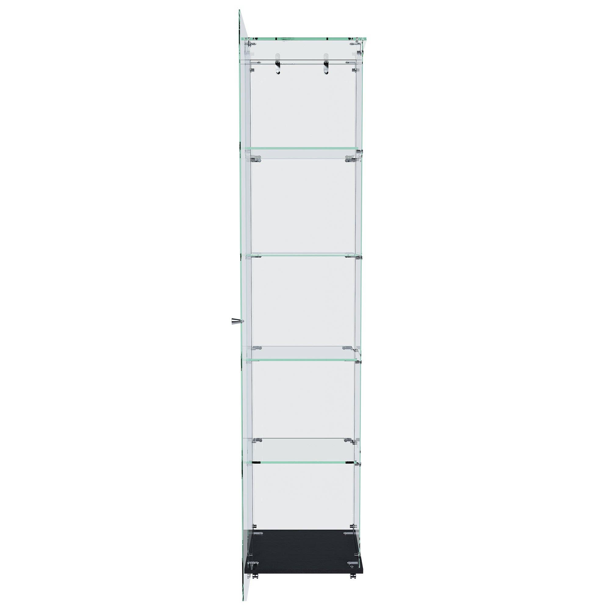 39F Inc. - Wholesale Bookcase - Premium 5-Tier Glass Display Case with 5 Dynamic LED Modes, Single Door Tempered Glass Bookshelf for Collectibles & Decor, Floor Standing Display Cabinet for Home & Office, Easy Assembly17