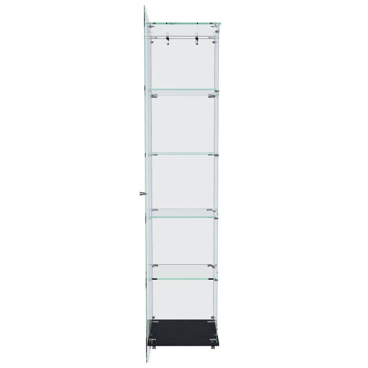 39F Inc. - Wholesale Bookcase - Premium 5-Tier Glass Display Case with 5 Dynamic LED Modes, Single Door Tempered Glass Bookshelf for Collectibles & Decor, Floor Standing Display Cabinet for Home & Office, Easy Assembly17