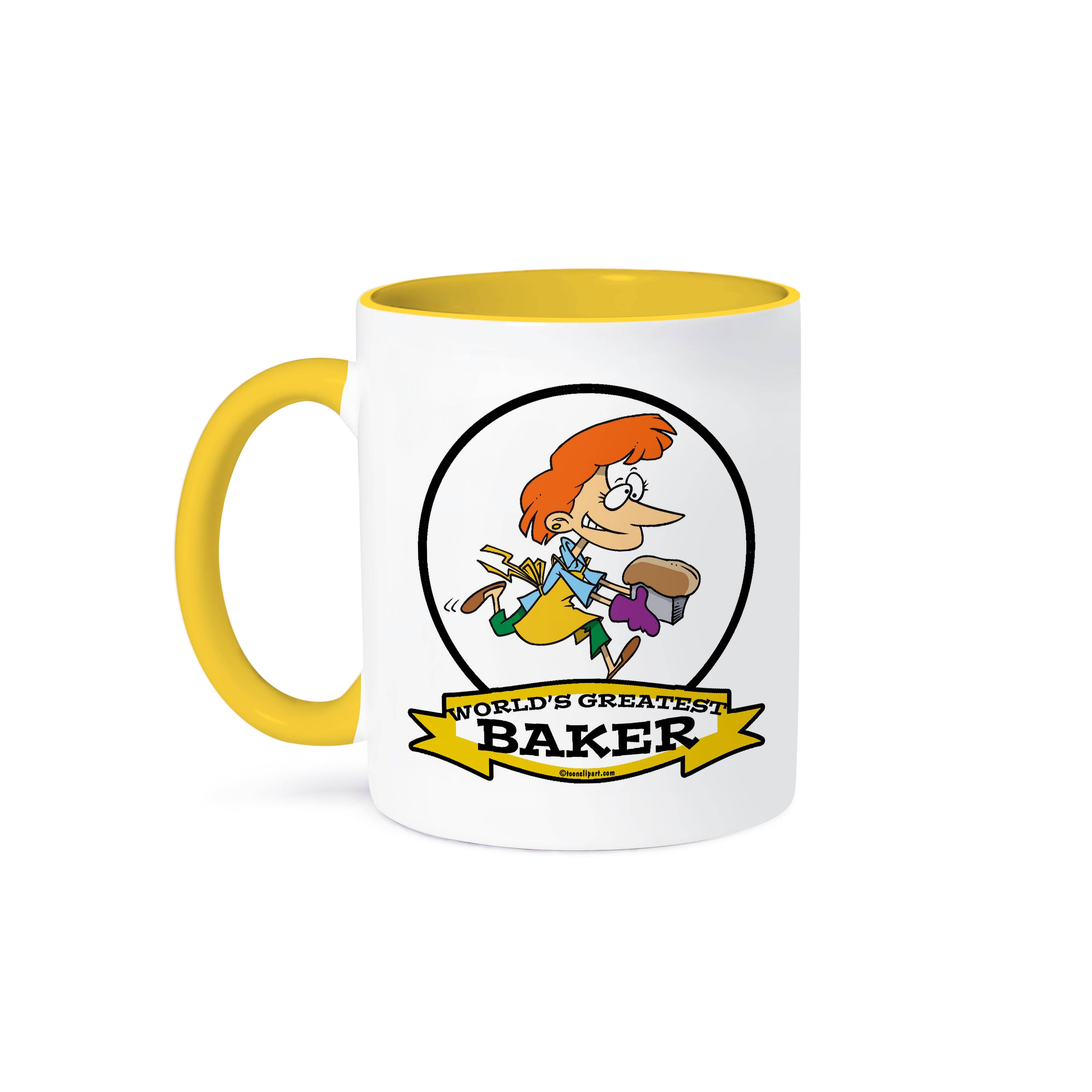 3dRose - Wholesale Coffee Mug - 3dRose, Funny Worlds Greatest Baker Female Cartoon, Mug0
