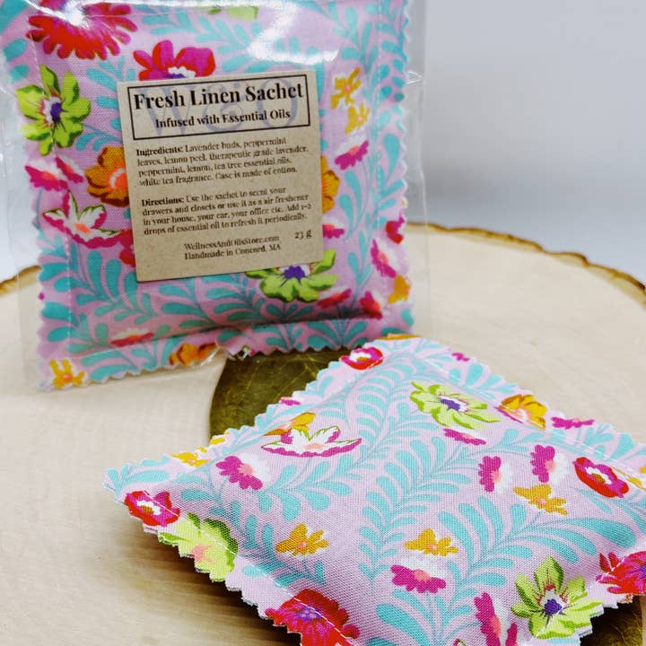 Wellness & Oils - Wholesale Sachet - Fresh Linen Aromatherapy Sachet Pink0