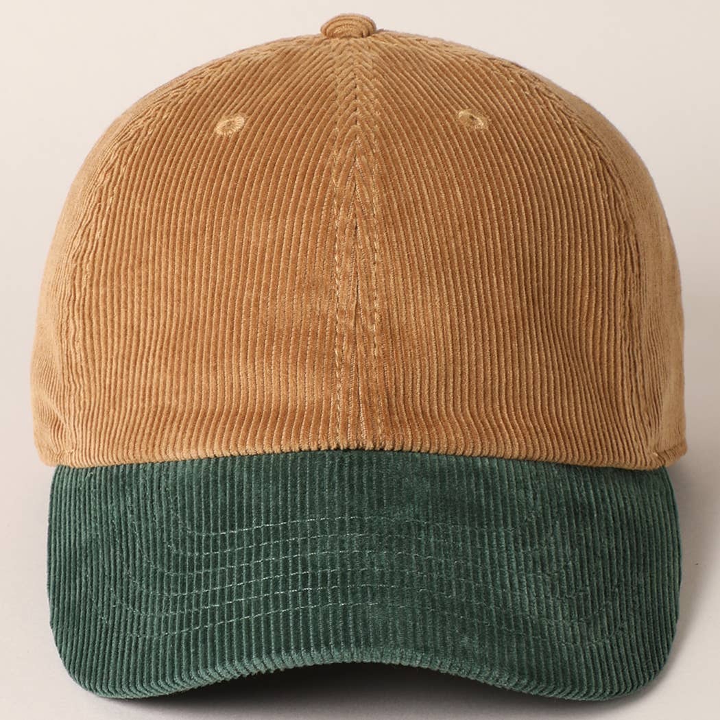 Fashion City - Wholesale Baseball Cap - Unisex - Corduroy Two-Tone Adjustable Baseball Cap45