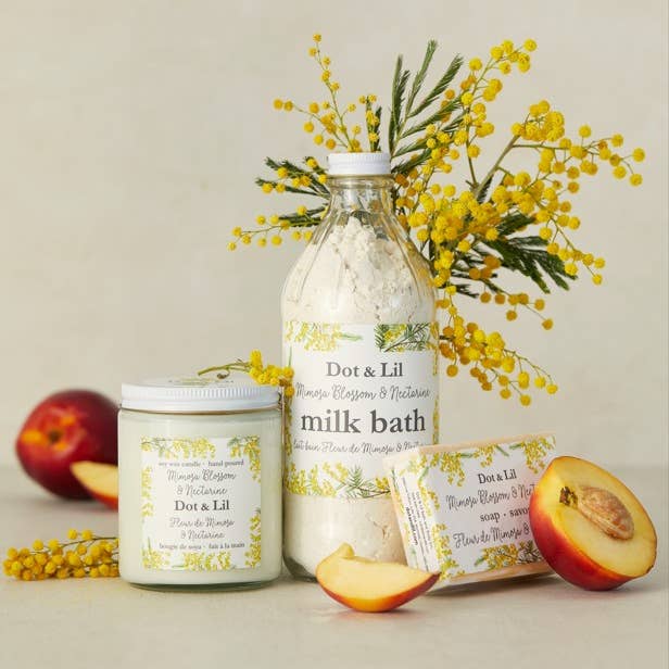Dot & Lil - Wholesale Bath Bomb/Fizz - Mimosa Blossom & Nectarine Sparkling Milk Bath Cube4