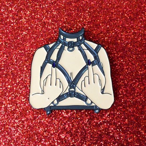 Vivrant Vixen - Wholesale Lapel Pin/Button - BDSM (top) Soft Enamel Pin 1