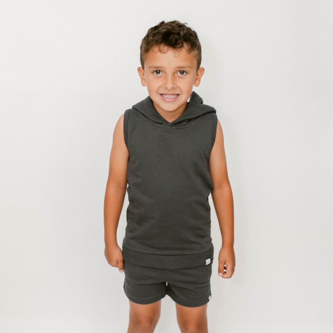 Coconut Pops - Wholesale Hoodie - Kids - Sleeveless Hoodie in Dark Gray5