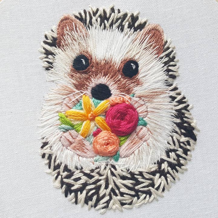 Jessica Long Embroidery - Wholesale Embroidery/Cross Stitch Supplies - Hedgehog Embroidery Kit