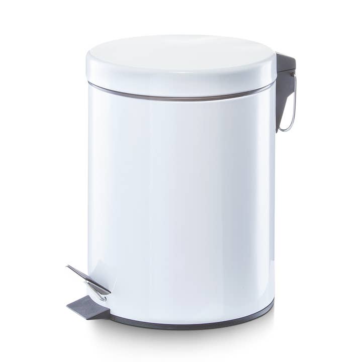 Pedal bin, 5 L, metal/plastic, white for wholesale on Faire0