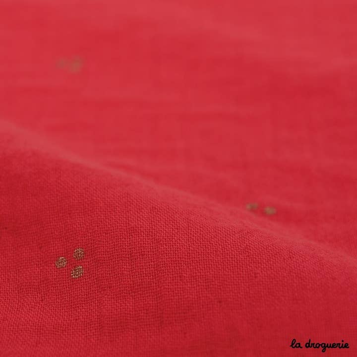 Tecido ao metro "Doce romance frisado" Morango por atacado de LA DROGUERIE