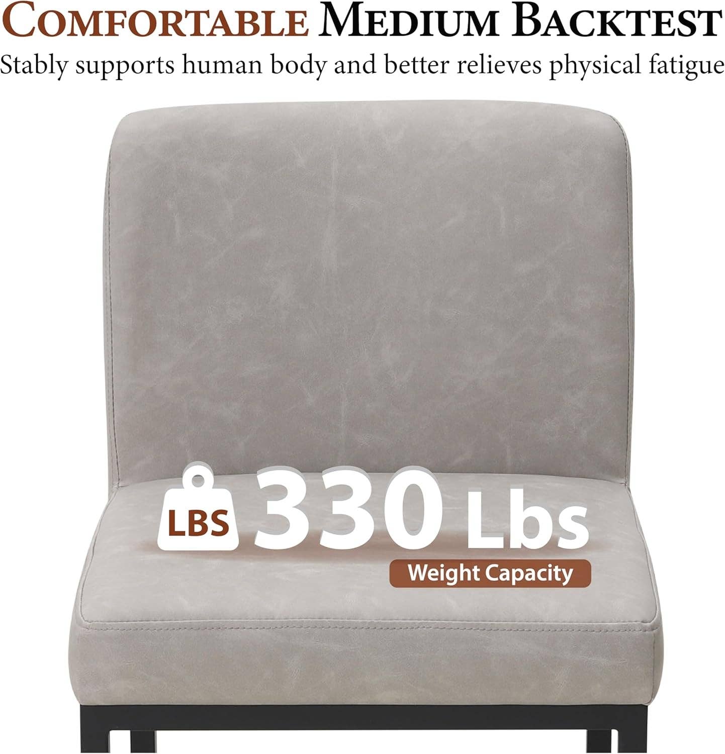 Light Grey Set Of 4 Counter Height Bar Stools PU Leather With Back for wholesale on Faire5