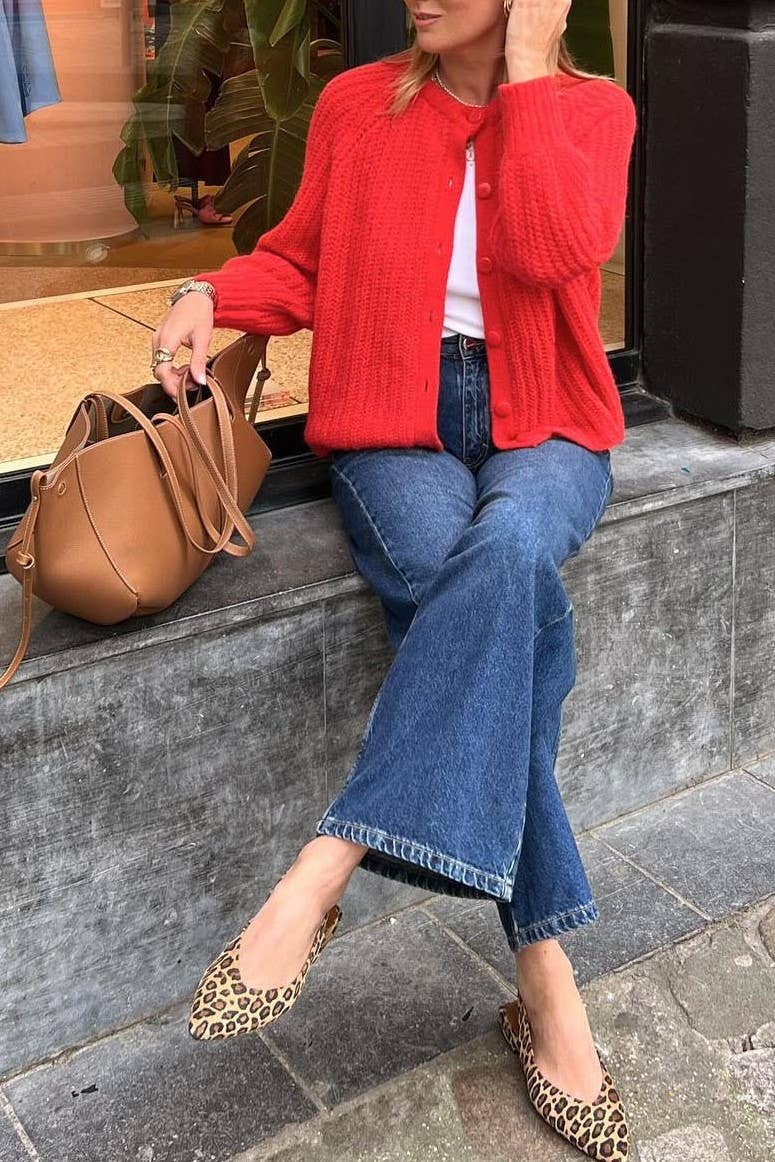 Rosa Clothing - Wholesale Cardigan - Women's - chunky crewneck knit Cardigan15